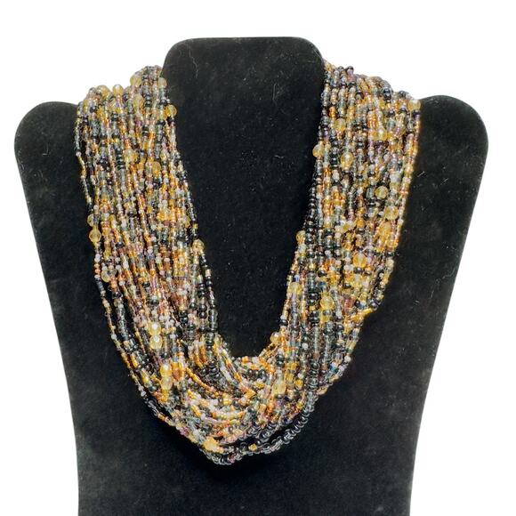 Joan Rivers Necklace Multi Strand Czech Glass Beaded LONG Statement 36" Vintage - Picture 1 of 8